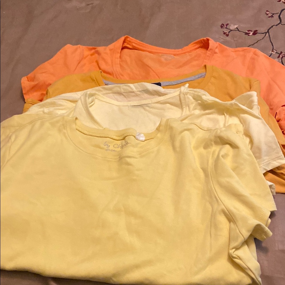 Lot of Yellow and Orange Crewneck Tees